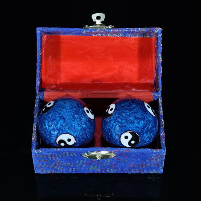 Foreign trade, cross-border, Beijing cloisonné handball craft gift, filigree enamel, low temperature hand-rotating bell-shaped massage fitness ball