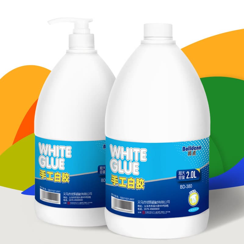 White Glue for Kids Crafts 2L Bucket, Washable Wood Glue for Paper DIY, Quick-Drying White Glue for Students