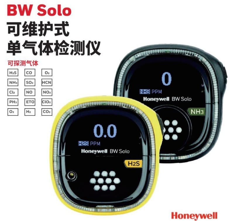 Honeywell BW SOLO Sulfur Dioxide Detector BWS2-S-Y SO2 Alarm