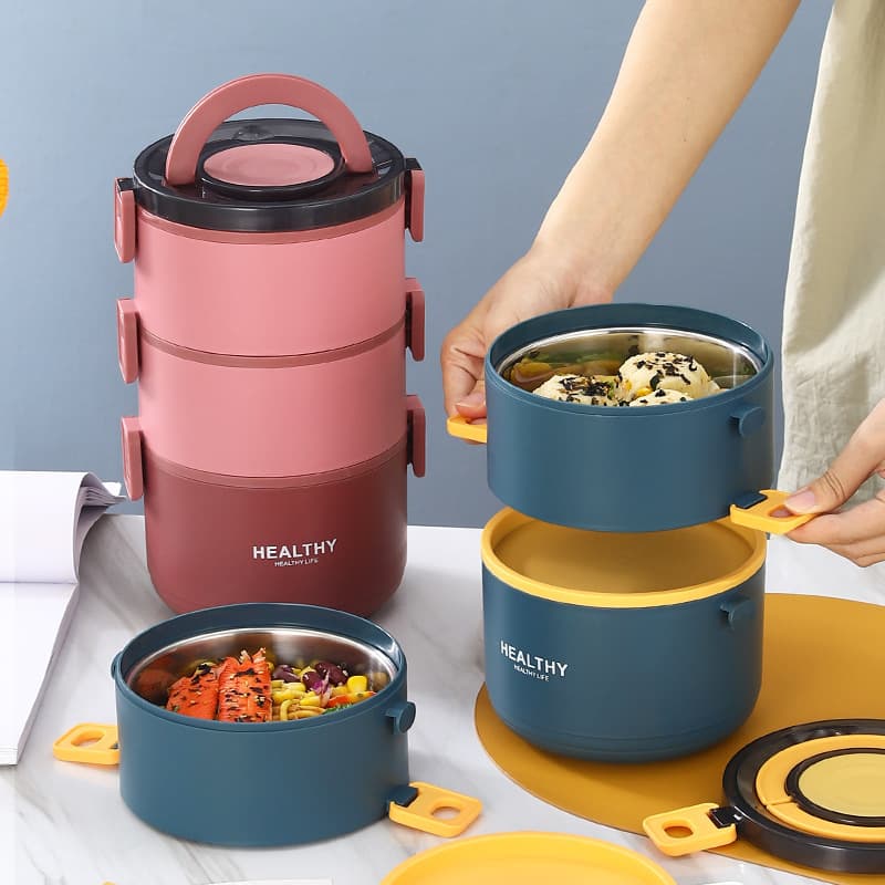 304 Stainless Steel Multi-Layer Insulated Lunch Box for Women, Lunch Box for Office Workers and Students, Portable Lunch Bucket, Insulated Bucket