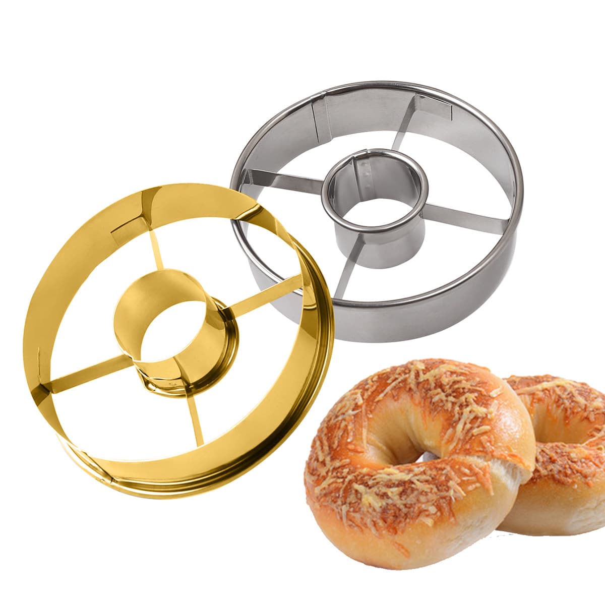 In Stock Cross-Border Stainless Steel Donut Cutter Mousse Ring Baking Mold Tool
