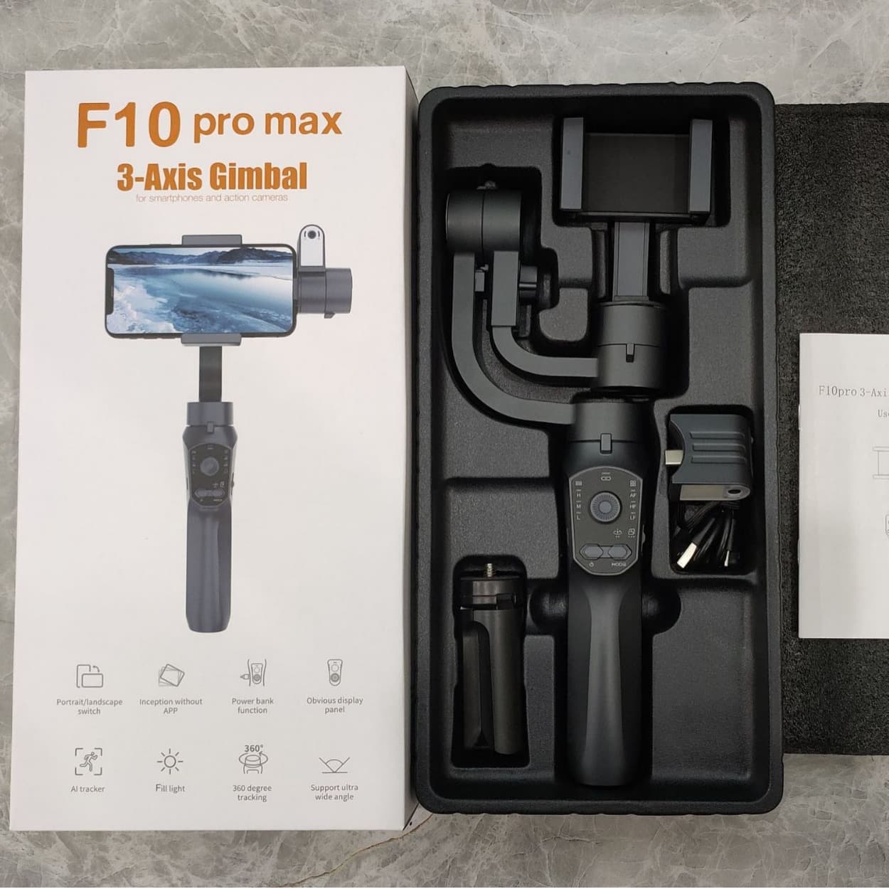 F10 Pro Max Handheld Phone Three-Axis Gimbal Stabilizer Anti-Shake AI Tracking Influencer Live Streaming Vlog Artifact