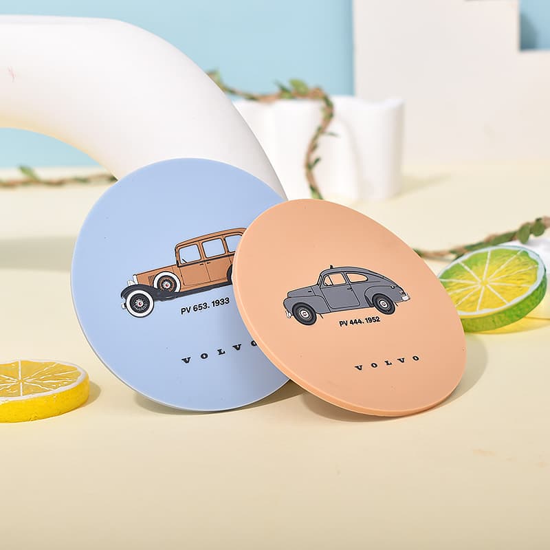 Custom Heat-Resistant Non-Slip PVC Soft Rubber Coasters - Promotional Cartoon Silicone Placemats with Logo