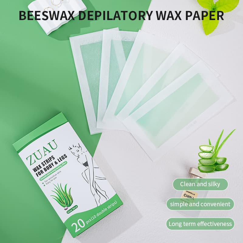 Cross-border Single-Piece Double-Sided Non-Woven Hair Removal Wax Paper, Convenient Disposable Leg Waxing Strips, 20pcs Boxed