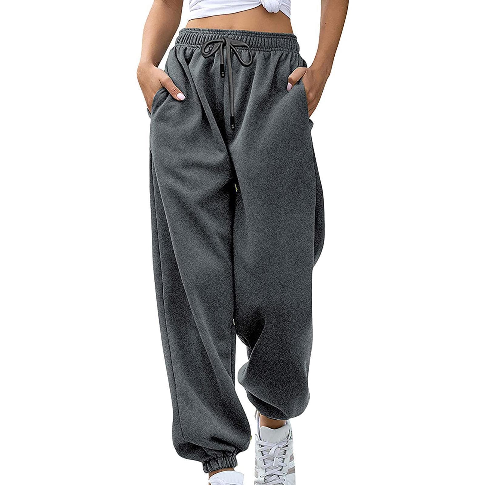 2024 new autumn and winter loose casual sports drawstring wide-leg leggings for women European and American cross-border foreign trade women's clothing