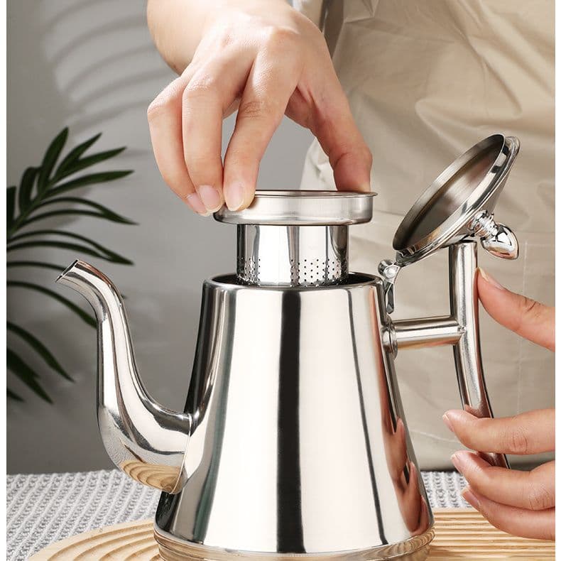 Stainless Steel Tea Pot Coffee Pot for Home Hotel with Filter Cold Water Pot Induction Cooker Tea Water Separation Light Luxury