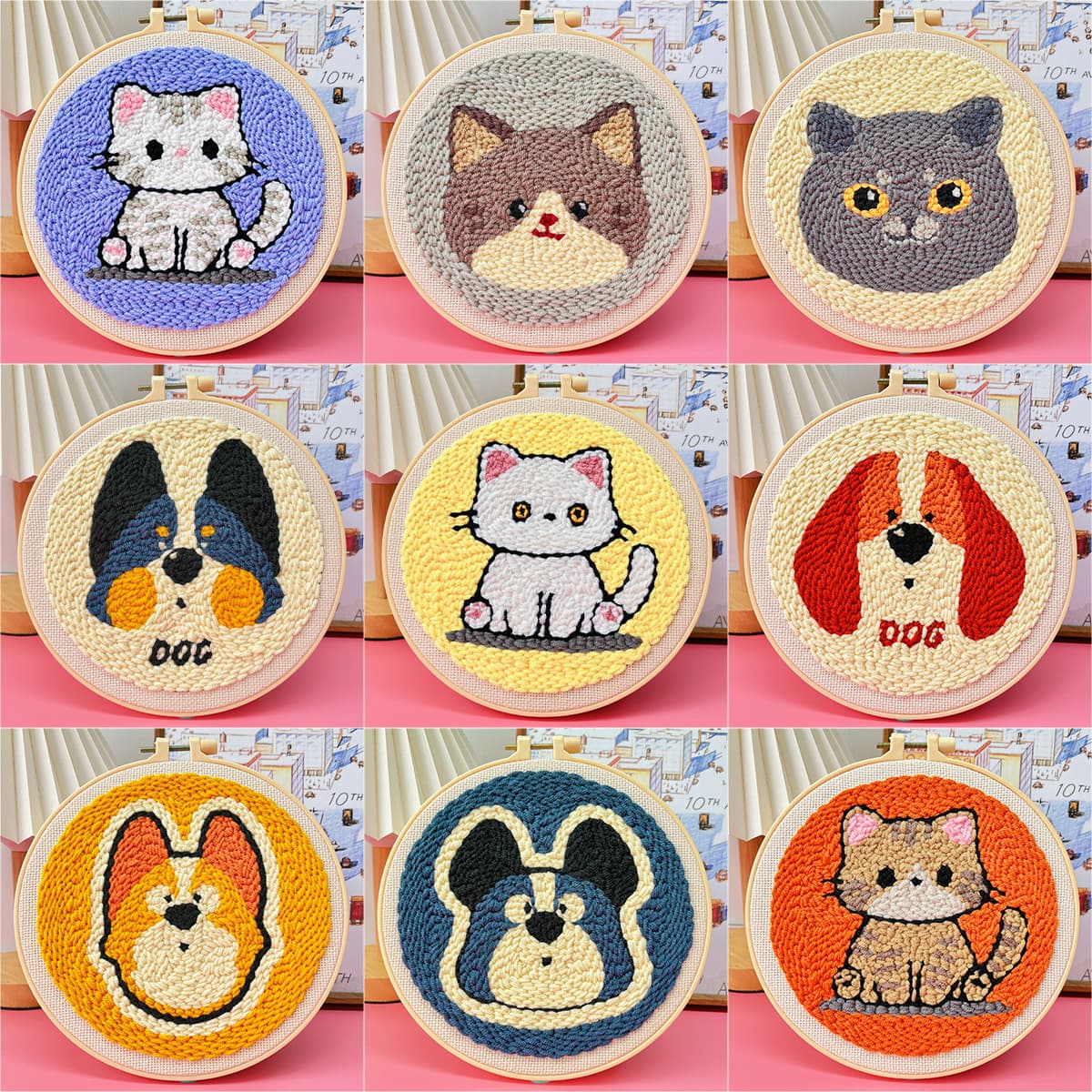 Russian stamp embroidery, handmade embroidery, DIY yarn painting, stamp embroidery kit, cross-stitch, and extravagant pendant.