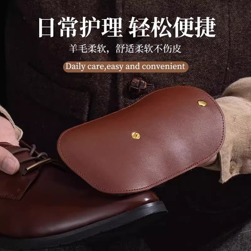 Velvet Polishing Shoe Shine Glove, PVC Faux Wool Cleaning Leather Shoes, Polishing Shoe Polish Cloth, Durable Shoe Shine Tool