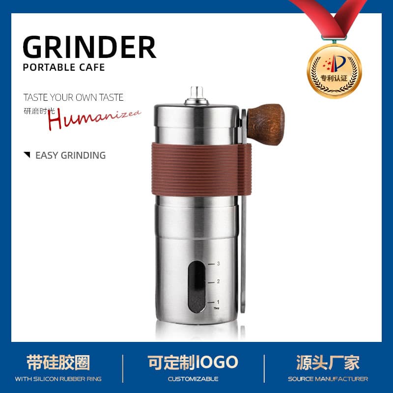 Upgraded new portable hand-crank coffee machine, 304 stainless steel coffee grinder, manual grinder, cross-border e-commerce.