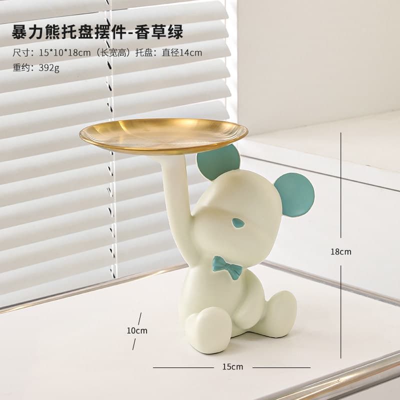 Entryway Key Tray Organizer Decoration Bear Luxury High-End Home Living Room Table Decor