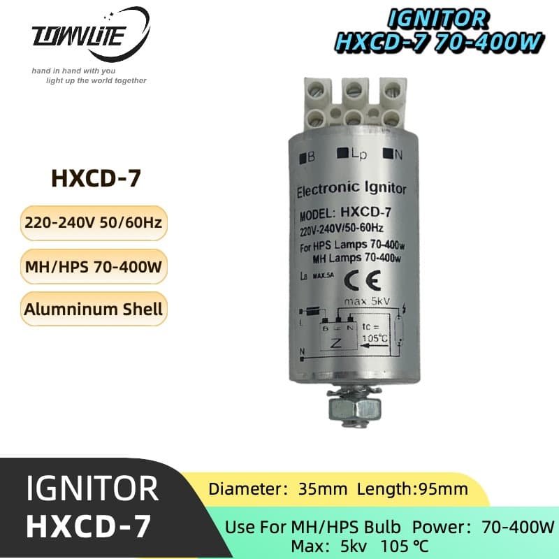 High-temperature resistant metal halide/sodium lamp specific MH/HPS 70w-400w aluminum shell electronic trigger HXCD-7