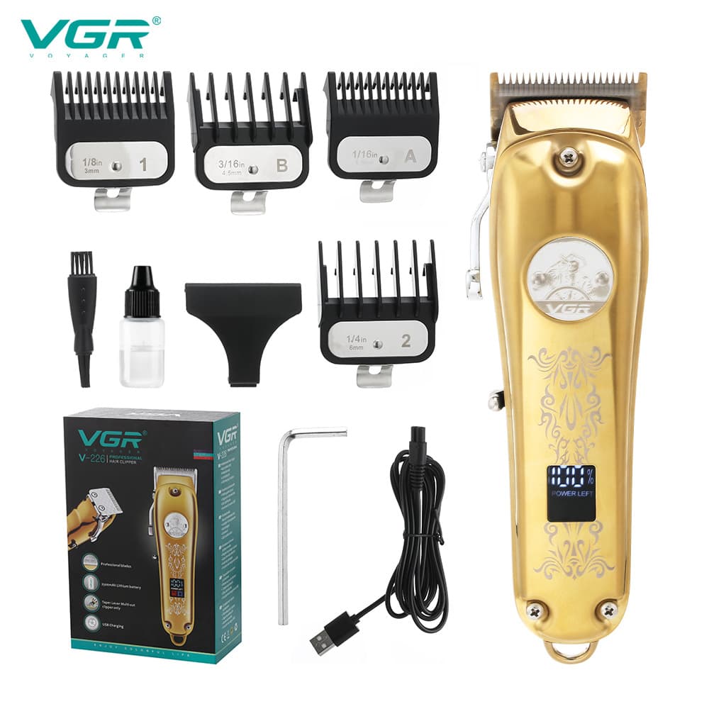 VGR226 electric clipper retro oil hair clipper Amazon cross-border exclusive LCD display engraving electric clipper