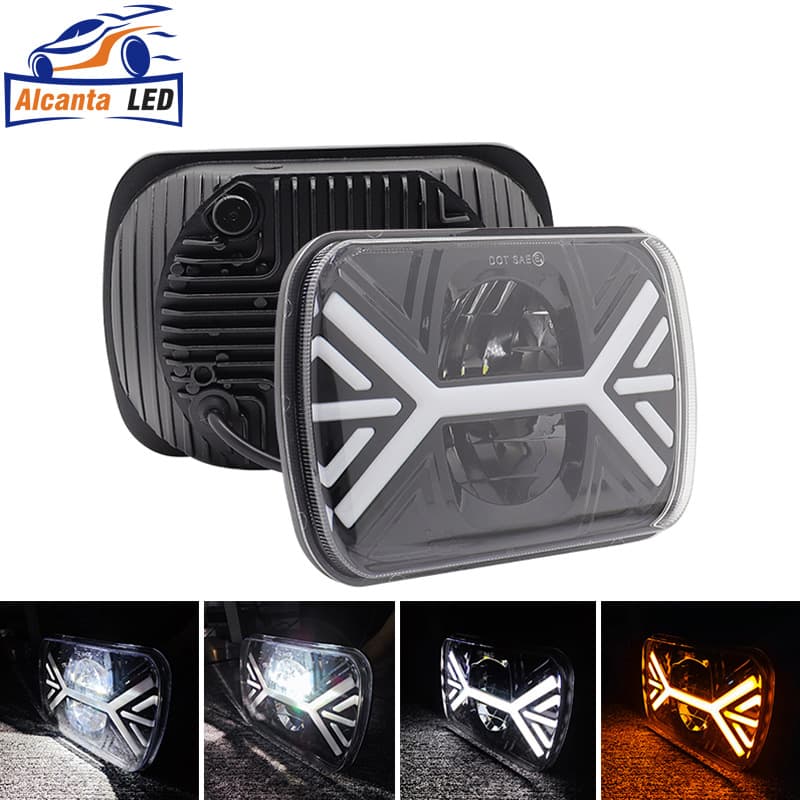 Car LED Square Light Cross-border Trade Wrangler Headlight Off-road Vehicle Square Front Light Modification High Brightness Front Light