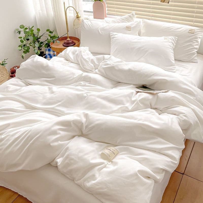 Hotel bedding four-piece set hotel white bed sheet duvet cover three-piece set homestay fitted sheet quilt bedding pure white