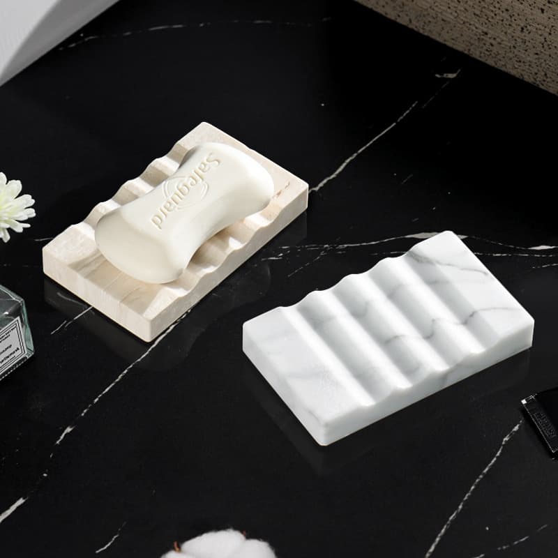 Marble light luxury drain soap dish high-end creative wash basin drain soap box storage storage ornaments