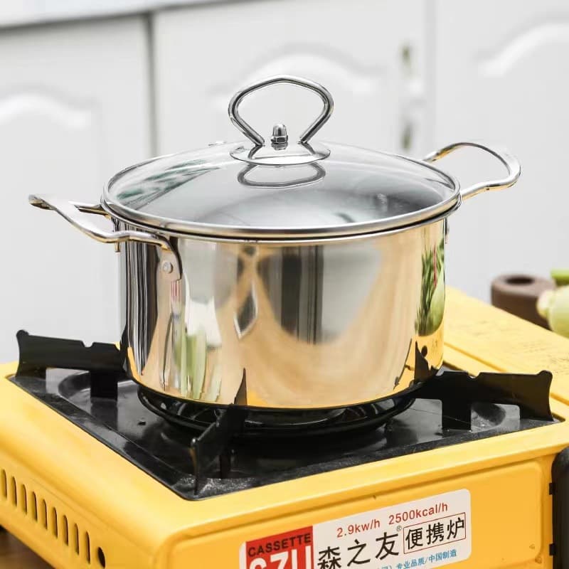 Stainless Steel Hot Pot 16/18cm for Induction Cooker, Shabu-Shabu Pot