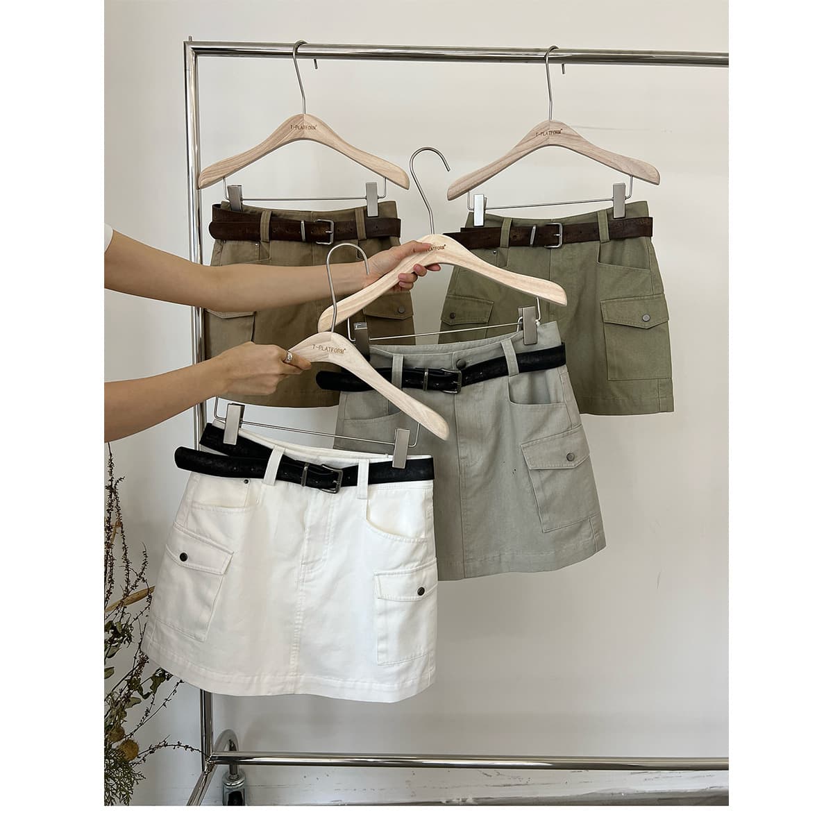 T-PLATFORM Bestseller 3.0 Simple Versatile Skirt for Women Summer High Waist Slimming A-Line Short Skirt 16020-2