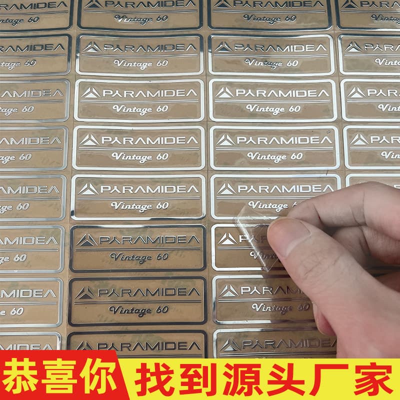 Metal Transfer Sticker Logo Decal Self-Adhesive Gold Foil Lettering Label UV Crystal Sticker