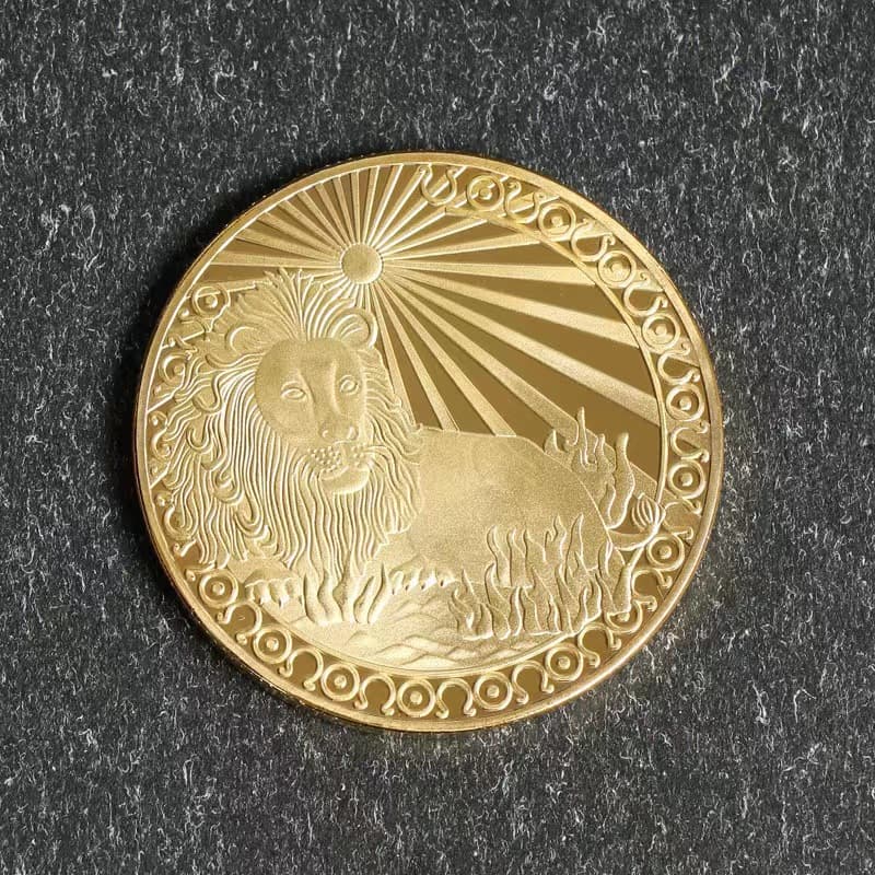 European and American Zodiac Commemorative Gold-Plated Coin 12 Zodiac Tarot Wish Sun Commemorative Medal Gold Foreign Coin