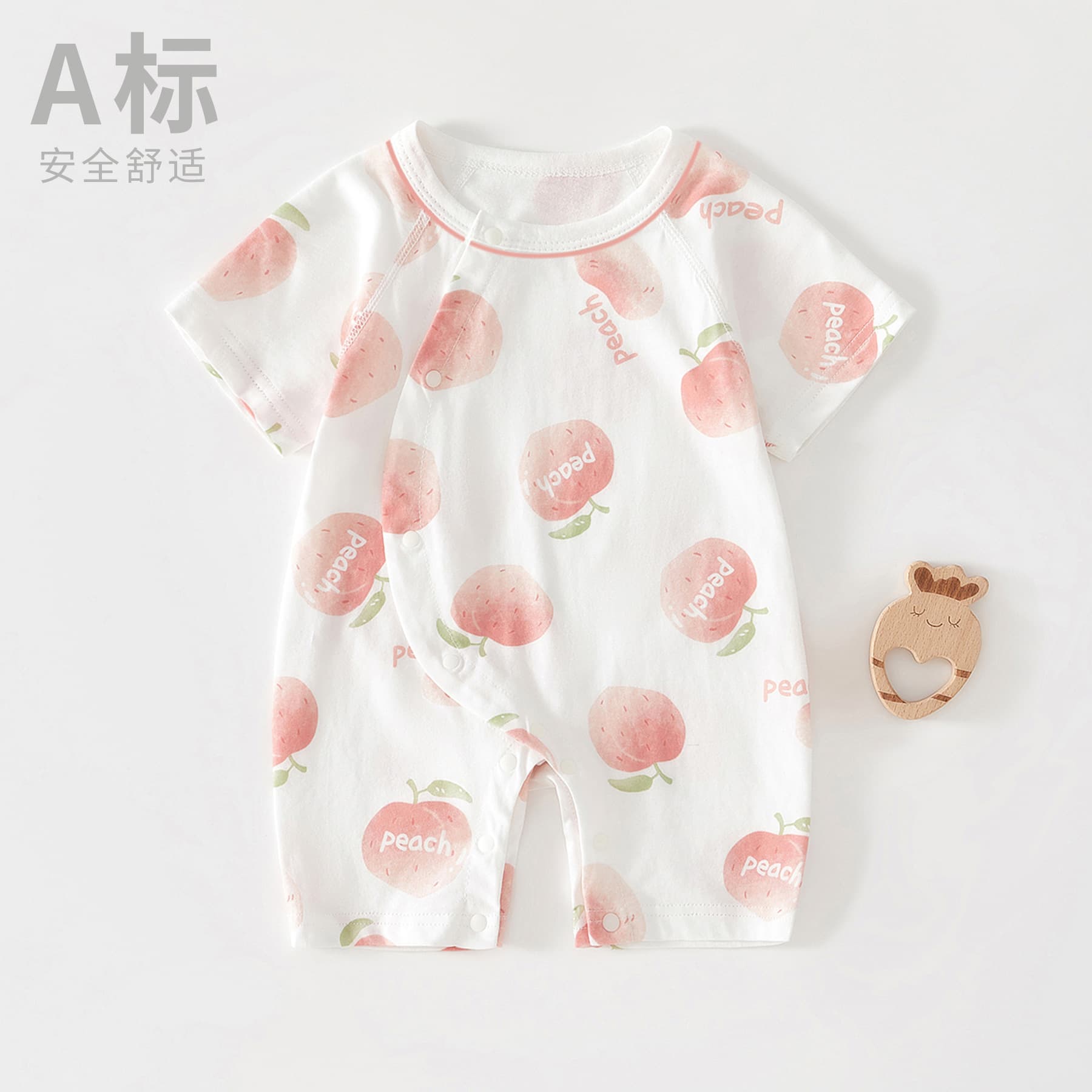 Spring and Summer Newborn Baby Romper, Pure Cotton Thin Style, Short Sleeve Bodysuit for Boys and Girls, Crawling Suit