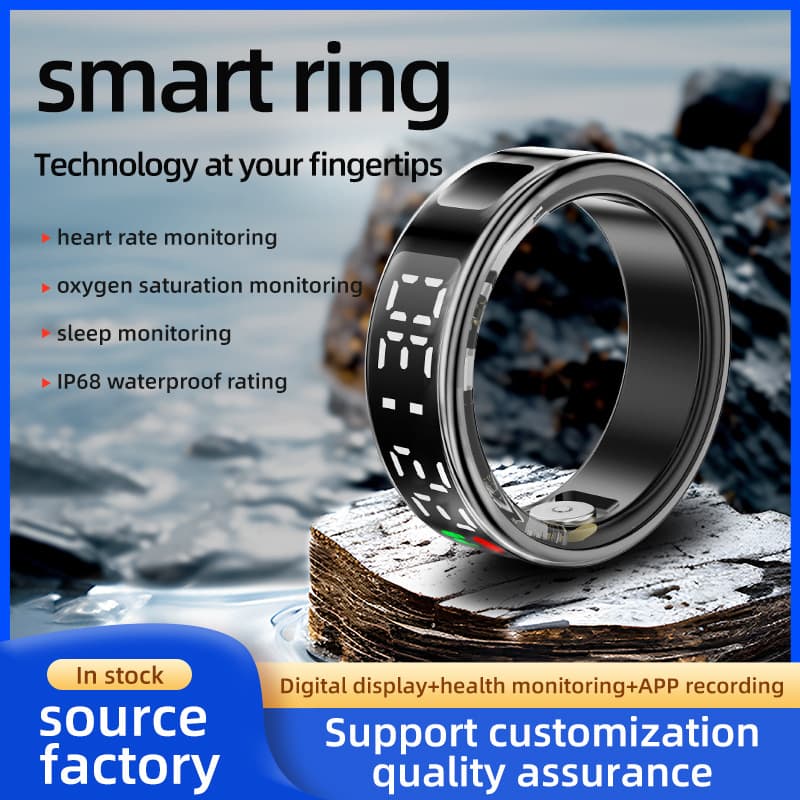 Smart ring display screen touch turn page smart ring T08