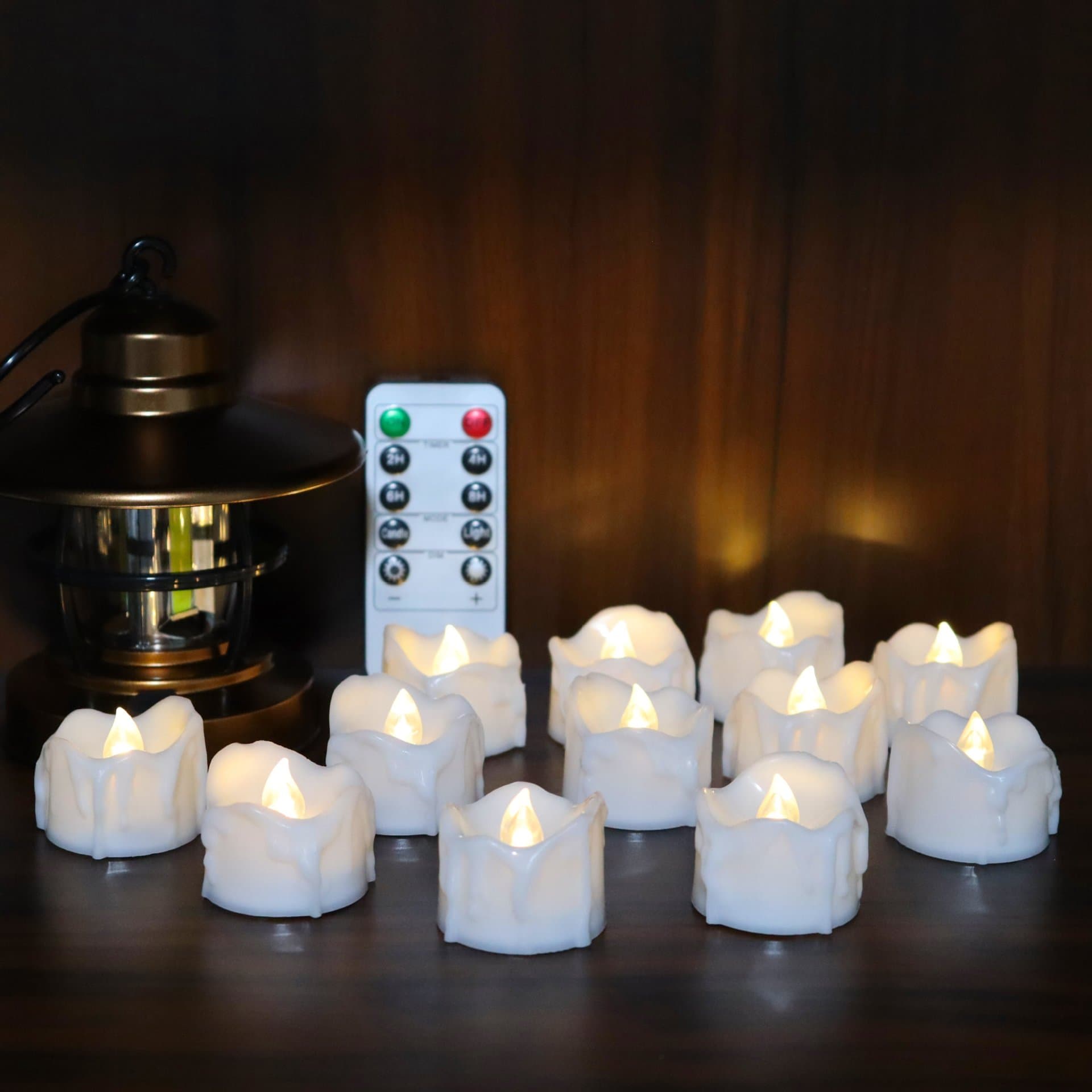 Cross-Border Wavy Rim Concave Weeping Electronic Tea Candle Light Wedding Birthday Confession Remote Control LED Atmosphere Lamp