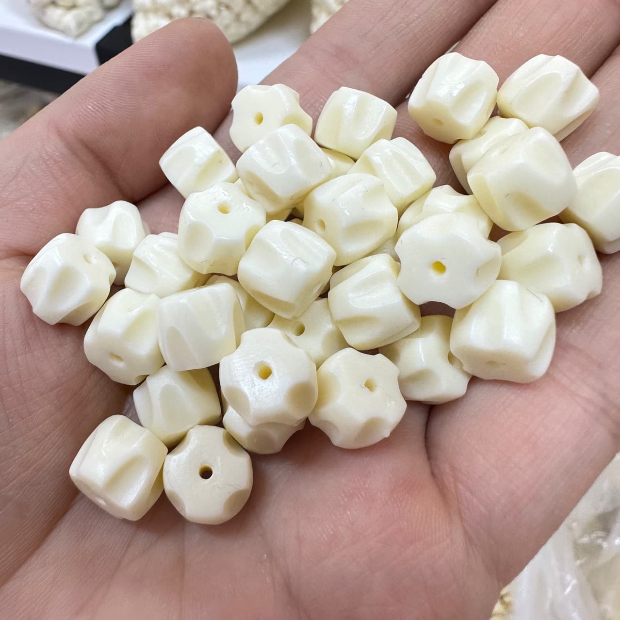 Ivory Nut Bai Xiang Seed DIY Collectible Buddhist Bead Accessories Matching Parts Spacer Bead Bracelet Hand Braided Bracelet