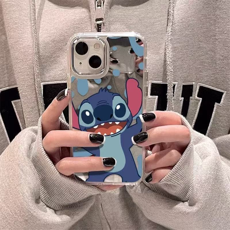 Mirror Mischief Stitch Compatible iPhone 16 PRO MAX Case Apple 12/11 Makeup Mirror 17P Hard Female