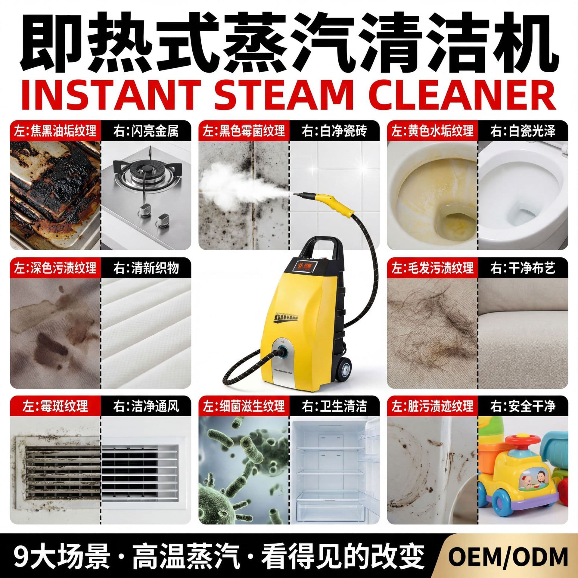 Instant Ozone High-Temperature High-Pressure Steam Cleaner Commercial Appliance Deodorizing and Sterilizing Multi-Function Cleaning Equipment US Standard
