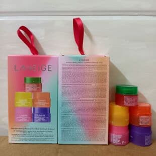 Cross-border Korean Laneige Lip Mask Strawberry Keychain Series Lip Balm Lip Lines Lip Mask Sample 3g 5-piece Set Box