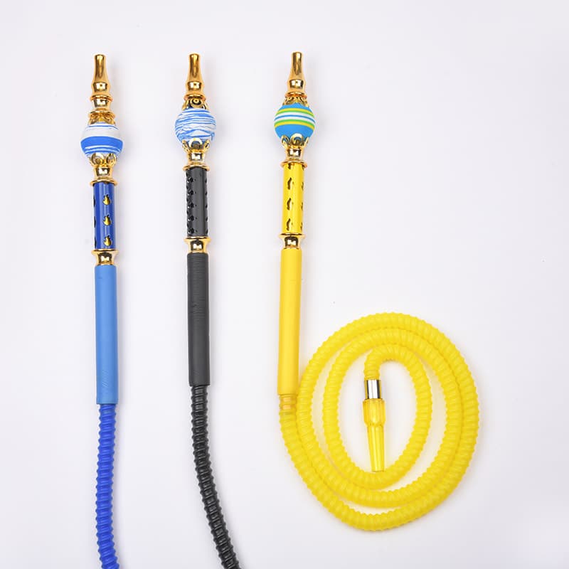 Cross-border Bar Hookah Hose Retractable Flexible Disposable Silicone Straw Alloy Long Handle Hookah Pipe