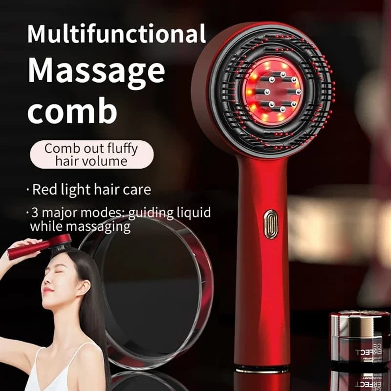 Electronic microcurrent massage scalp oiler portable massager head anti-loss care hair growth