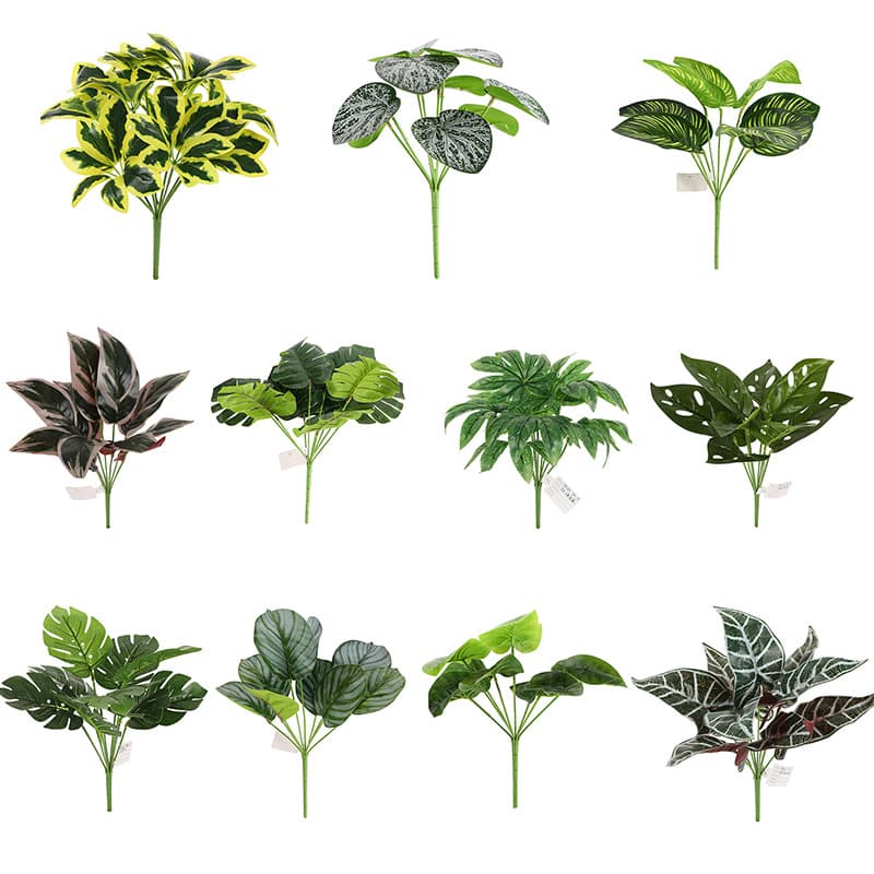 Artificial Monstera Leaves Fake Greenery Faux Flowers for Wedding Plant Wall Floral Arrangement Decoration Wholesale