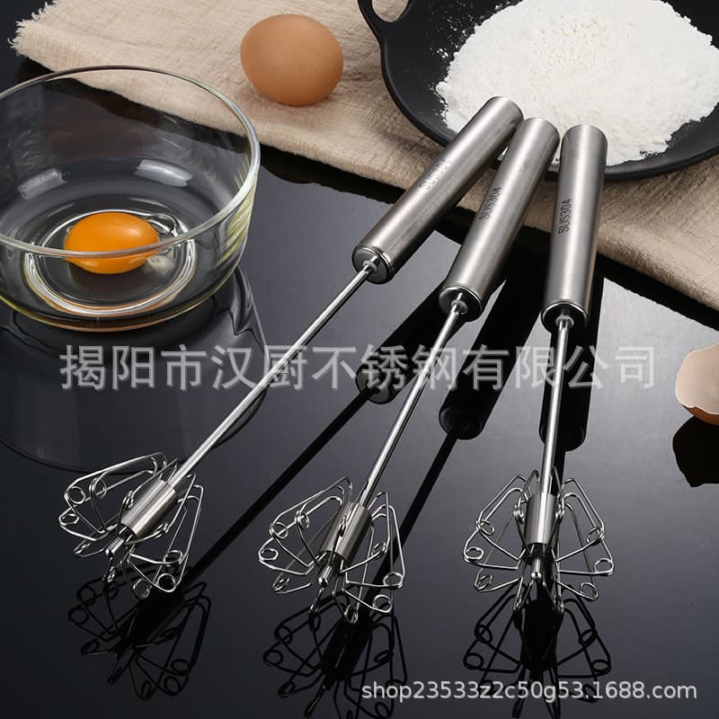 316 Stainless Steel Semi-Automatic Egg Beater Cream Whisk Mixer Rotary Egg Beater Hand Egg Beater