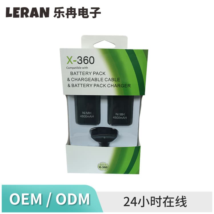 Suitable for XBOX360 game controller built-in battery X3604800mah two batteries and one line three-in-one set