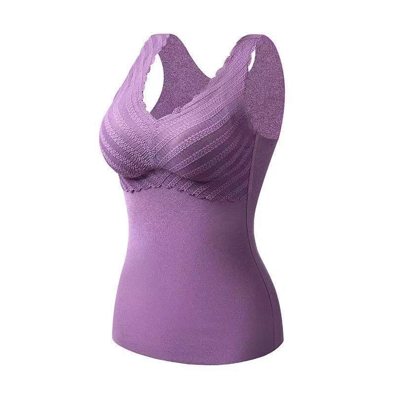 Qinyang 33#: German velvet vest for women, seamless and warm for autumn and winter, fleece-lined and thickened, double-sided velvet with self-heating function, ideal as a base layer.