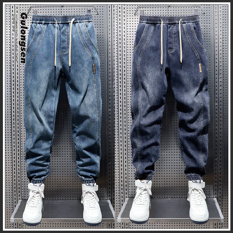 2024 leggings jeans 2024 new men's spring and summer thin pants trendy harem loose casual pants for men