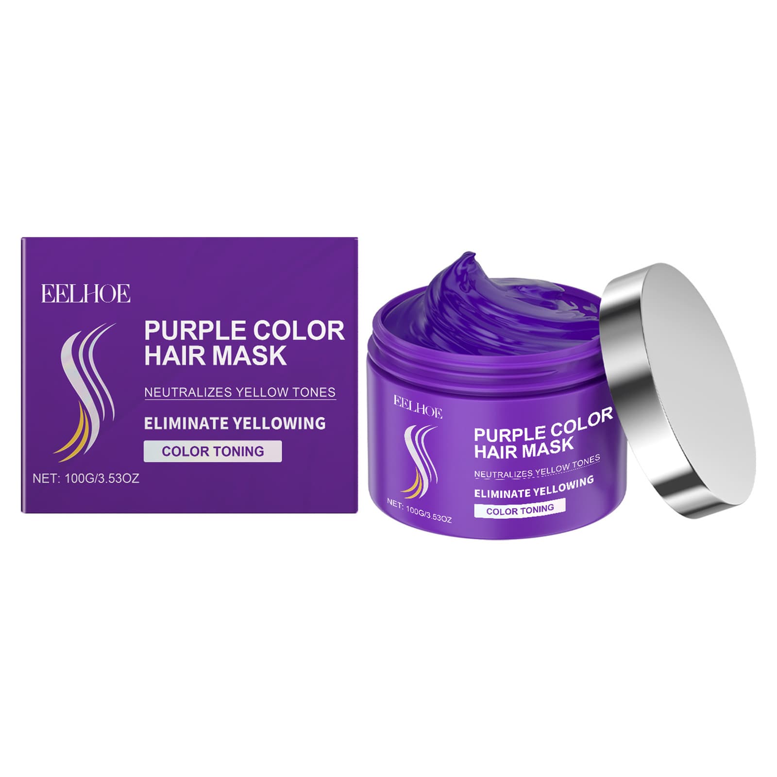 Eelhoe Keratin Purple Hair Mask Moisturizing and Nourishing Hair Mask for Dry, Rough, Smooth, and Shiny Hair