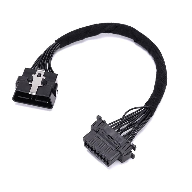 Car OBD extension cable one-to-one 16-pin 16-core energized truck OBD2 car diagnostic cable high temperature flannel