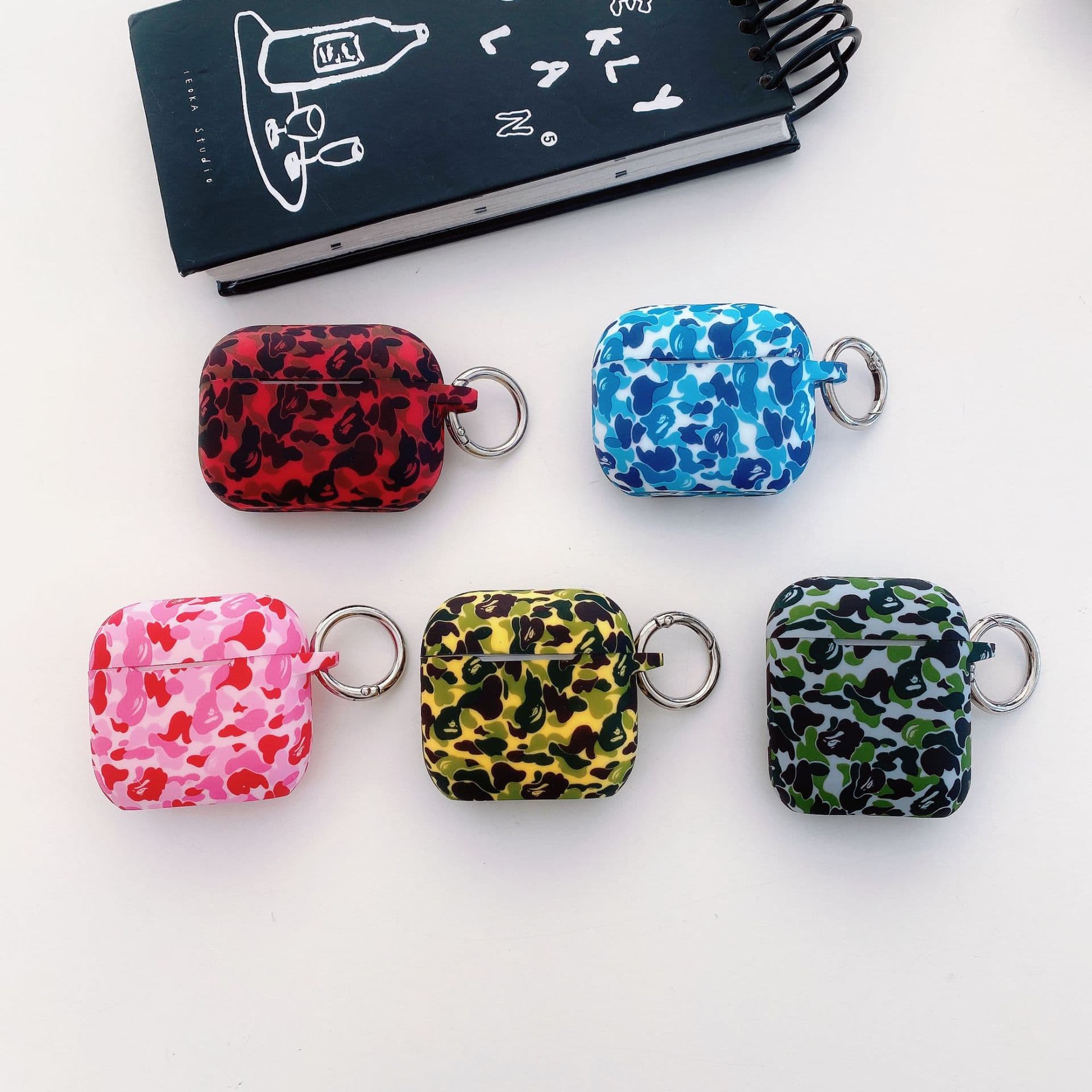 Trendy Ins Camo Earphone Case for AirPods 4, Silicone Soft Case, Apple Earphone Case Wholesale