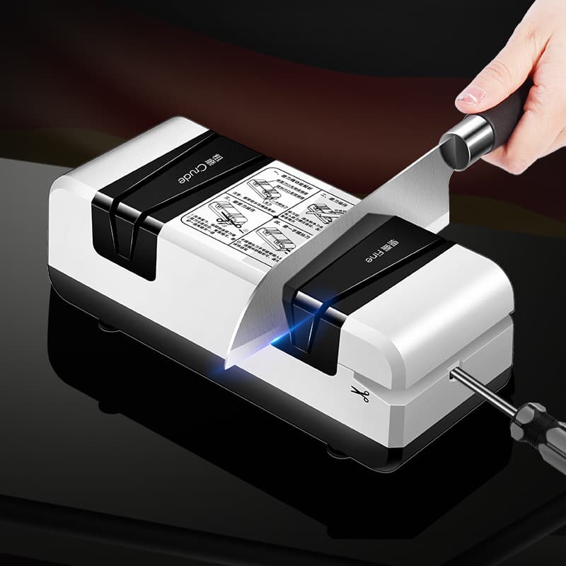 Four-in-One Quick Electric Knife Sharpener, Home Use Automatic Ceramic Knife Sharpening Tool, Durable and Long-Lasting