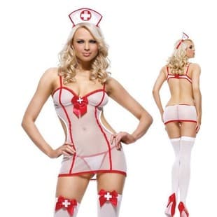 New European American Style Sexy Costume Temptation Role Play Extreme Temptation Nurse Uniform Bodysuit Wholesale