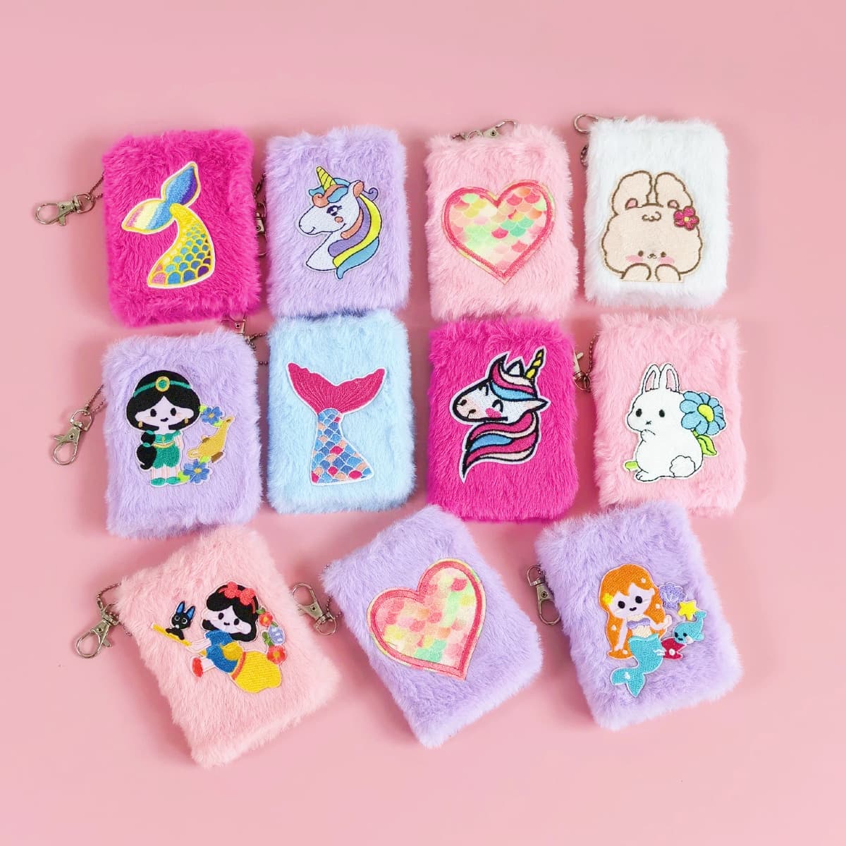 New school season cartoon children's plush mini notebook student pendant girl's pocket writing note notebook