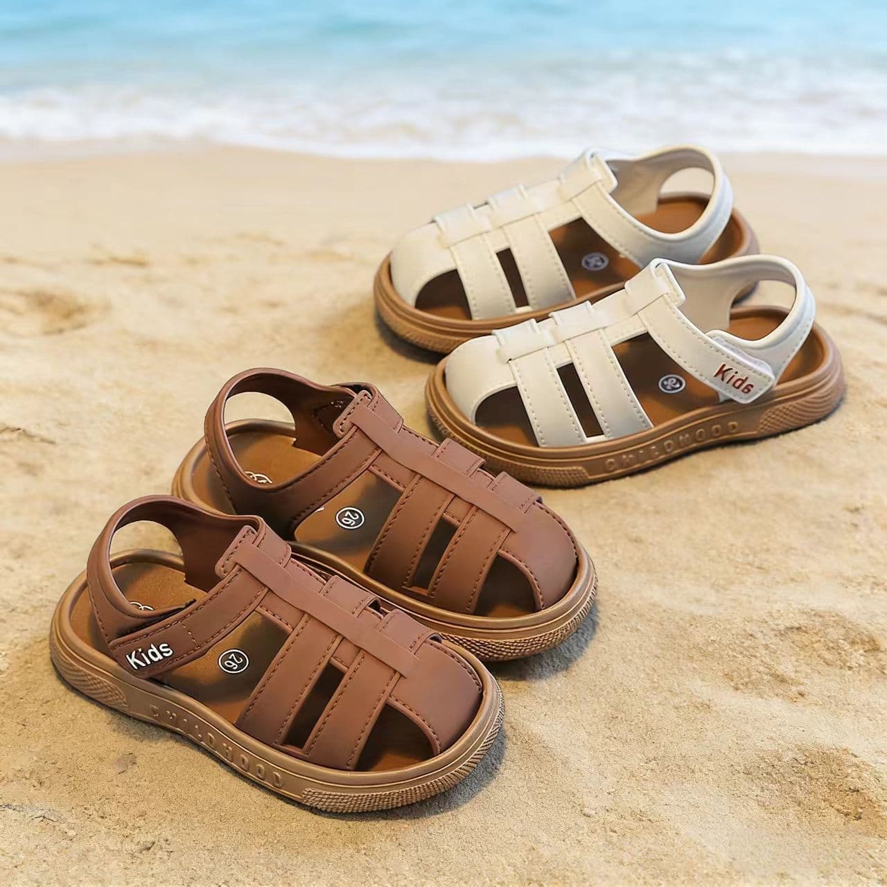 Trendy Girls' Sandals, Cute and Versatile Princess Sandals, Soft Sole, Non-Slip, Hook-and-Loop Closure
