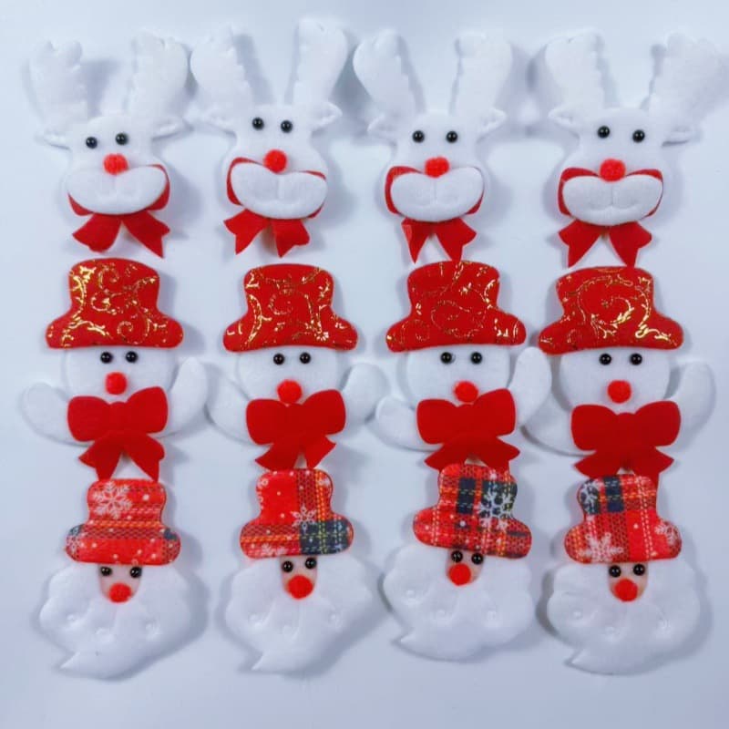 Christmas Style Plush Head Accessories, Cartoon Reindeer Santa Claus Snowman Snap Bracelet, Versatile Decorative Accessories