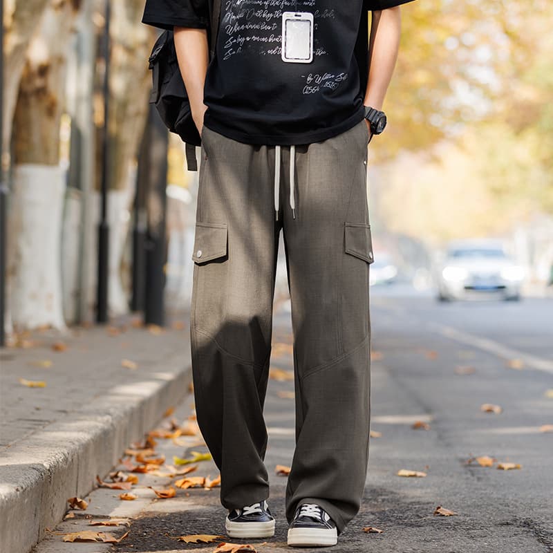 2026 Autumn New Casual Pants Men's Student Loose Straight Pants Men's Fashion Brand Workwear Wide Leg Pants Men's