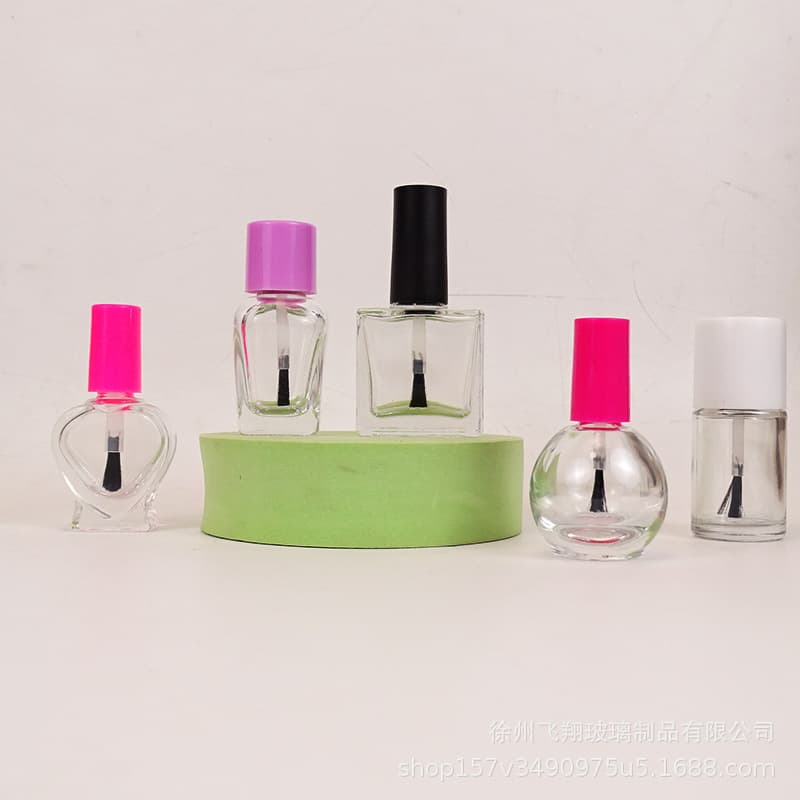 Factory Supply Square Nail Polish Glass Bottle 10ml with Cap and Brush Round Empty Nail Polish Bottle Nail Polish Bottle