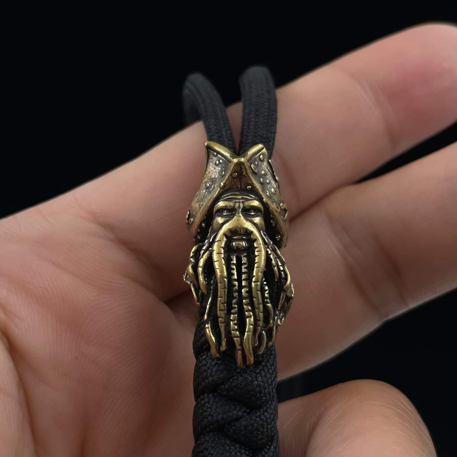 Cross-border pure brass Pirates of the Caribbean rope pendant Davy Jones EDC knife pendant accessories parachute rope pendant pendant keychain