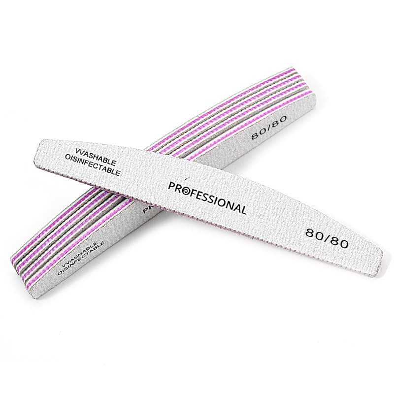 Professional Rectangular Nail File Strip, Gray Sand Purple Core with Teeth, Thickened Double-Sided Filing Strip for Manicure and Nail Shaping