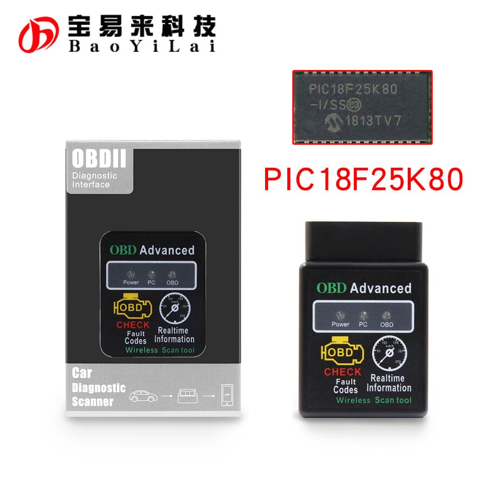 Car Diagnostic Scanner Bluetooth HH OBD Advanced 327 V1.5 ELM 25K80 Chip Solution